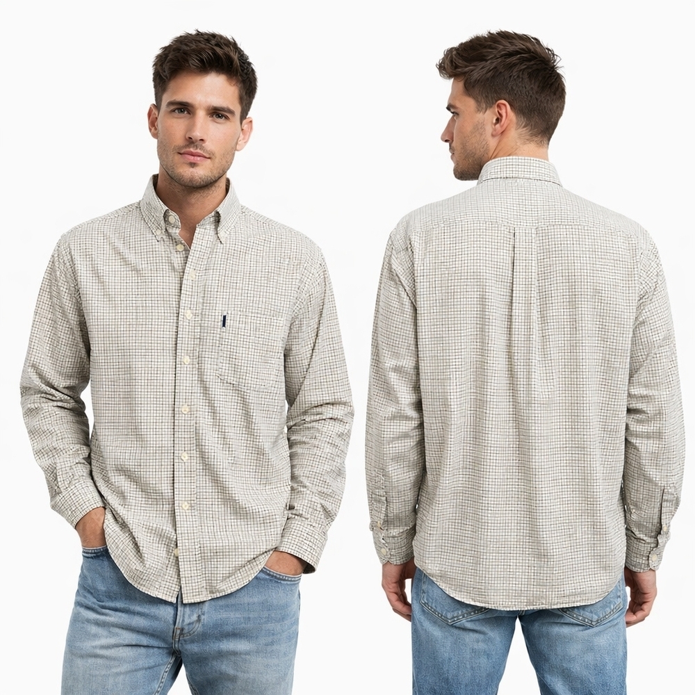 ABERCROMBIE FITCH Mens Button Down Shirt Extra Large Cream Preppy Y2K